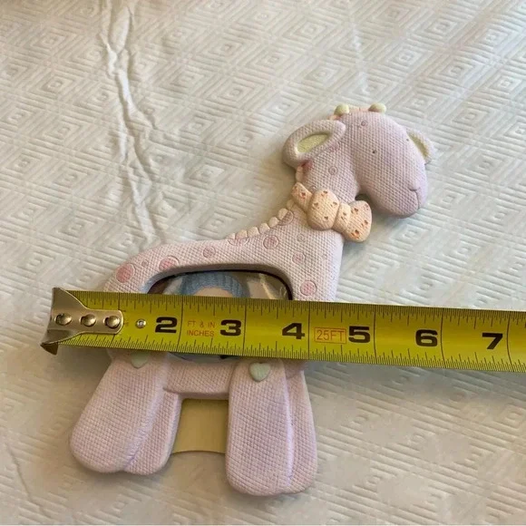 New! Vintage Pair Papel Ceramic Baby Child Photo Frames 3x3 & 2x3 Bunny Giraffe - Picture 15 of 16